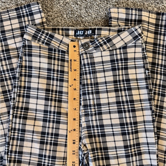 EUC WOMENS JCJQ MEDIUM STRETCH Plaid black nude Women's Jeans FLARES BOUTIQUE - Picture 8 of 8